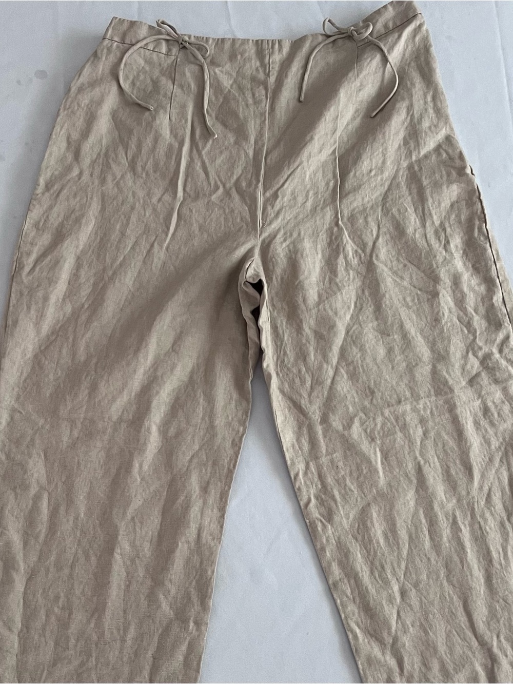 Jillian Jones Women Wide Leg 100% Linen Blend Pants With Bow Detail - Picture 5 of 13